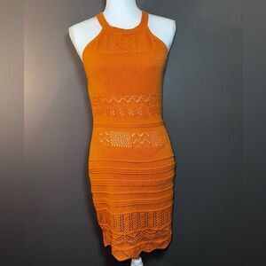 Jolie Vibrant Orange Midi Dress